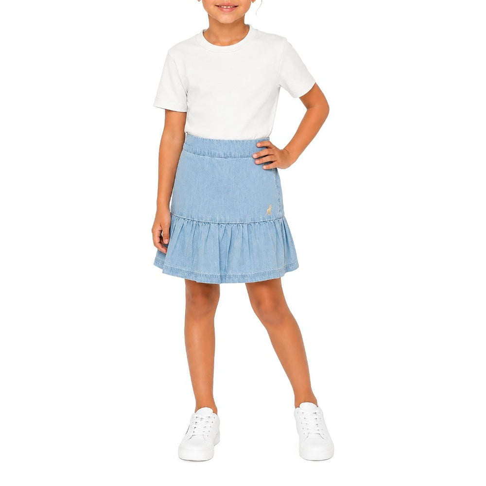 Polo Girls Anna Chambray Skirt In Light Wash
