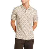 Polo Mens Pima Printed Short Sleeves Golfer In Stone Multi