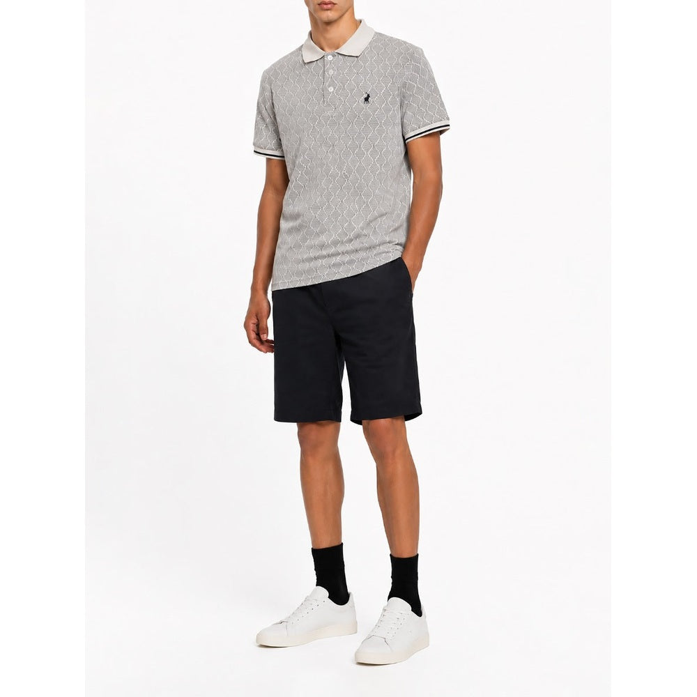 Polo Mens Geometric Pima Printed Golfer In Grey