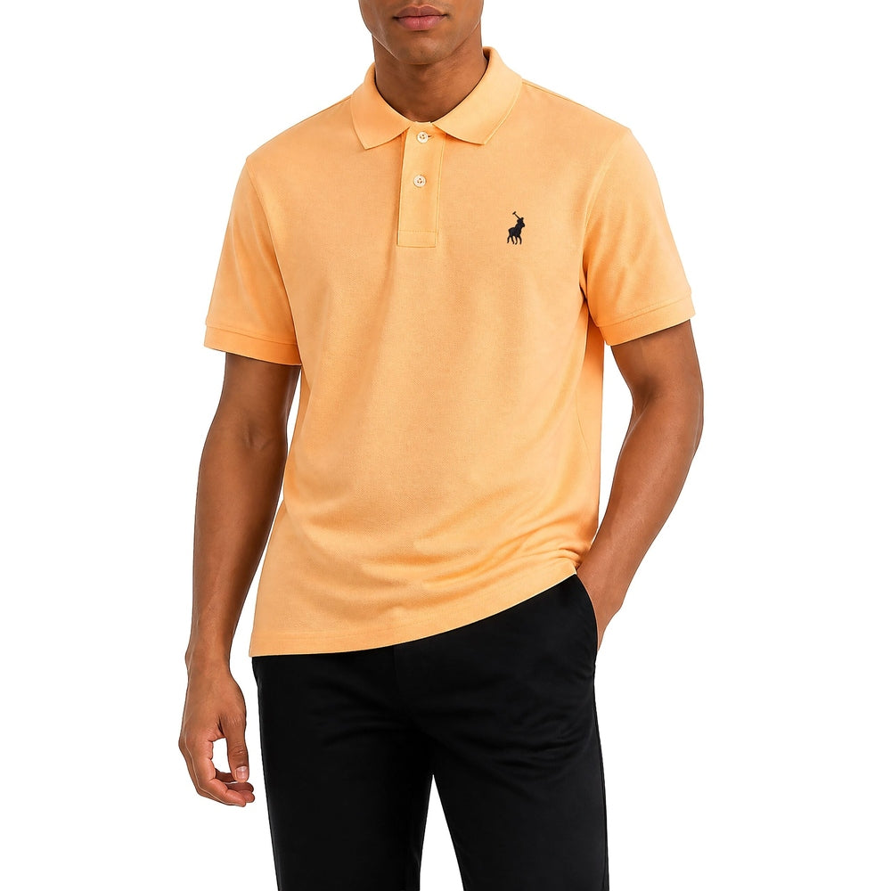 Polo Mens Essential Pique Golfer in Peach