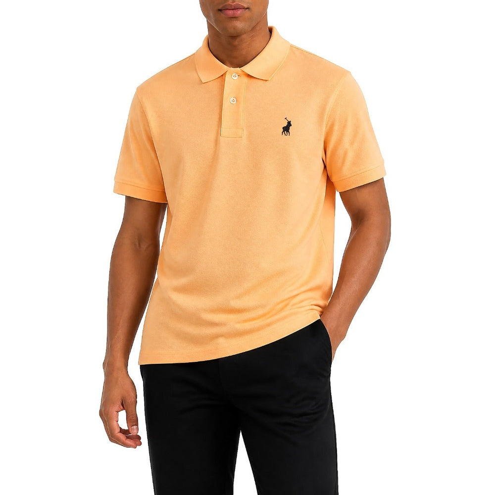 Polo Mens Essential Pique Short Sleeves Golfer In Peach