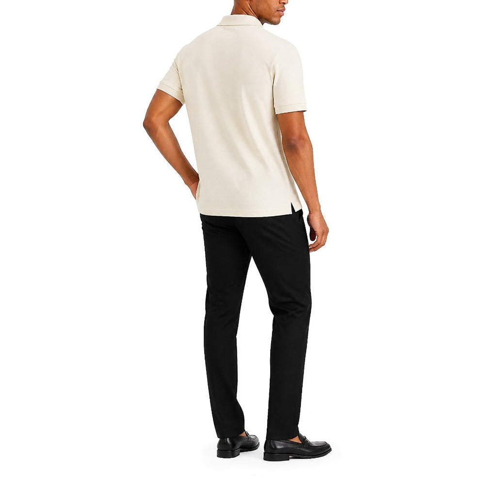 Polo Mens Essential Pique Golfer in Off White
