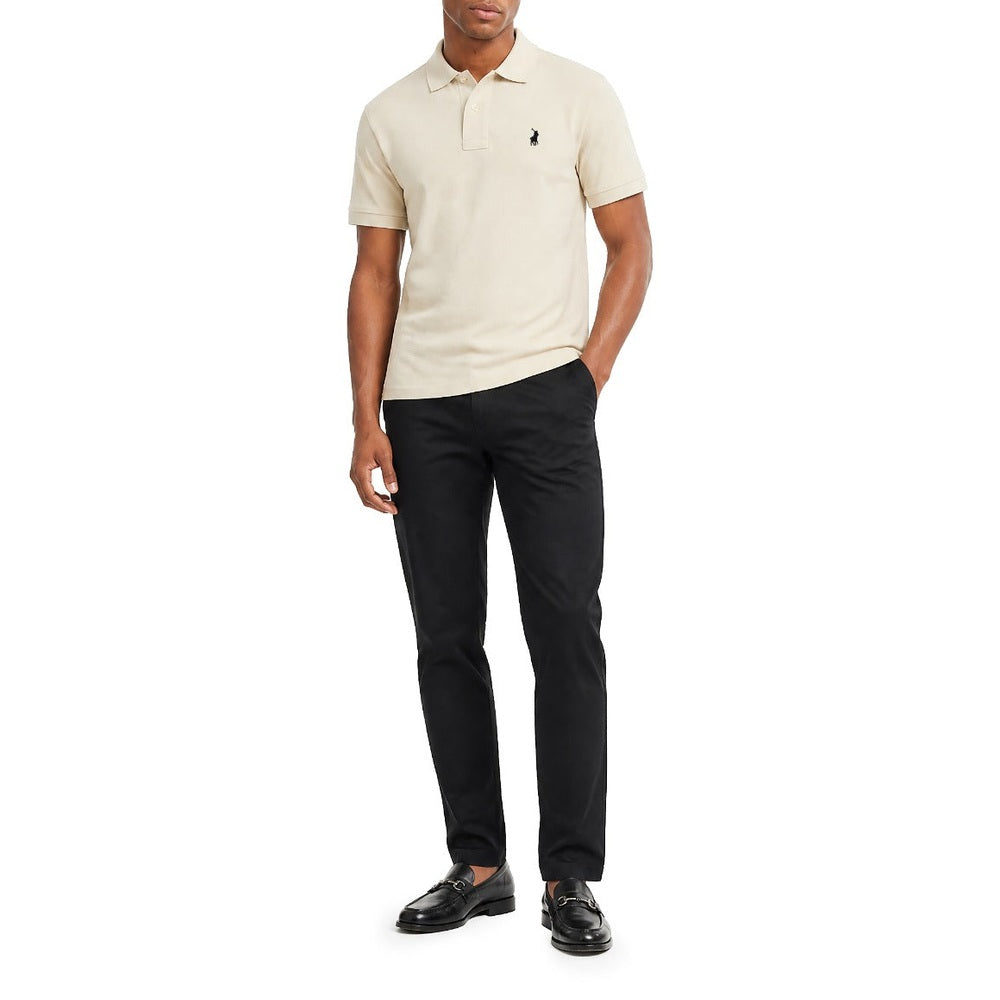 Polo Mens Essential Pique Short Sleeves Golfer In Off White