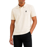 Polo Mens Essential Pique Golfer in Off White