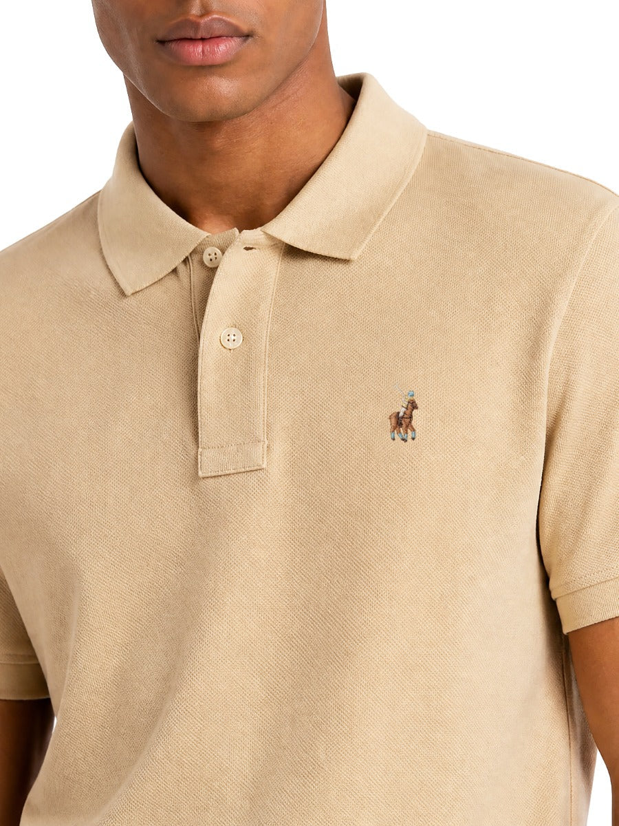 Polo Mens Essential Pique Golfer In Camel