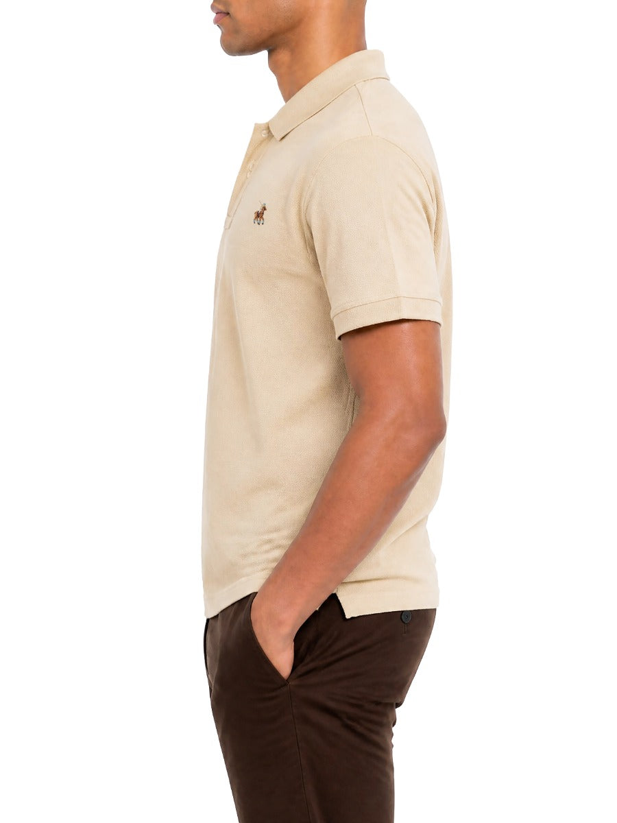 Polo Mens Essential Pique Golfer In Camel