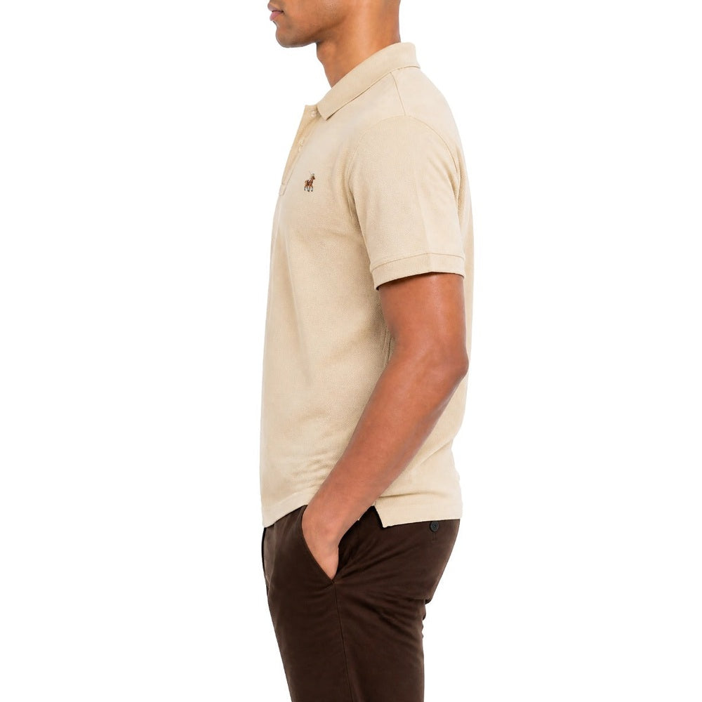 Polo Mens Essential Pique Short Sleeves Golfer In Camel
