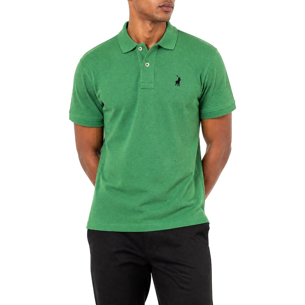 Polo Mens Essential Pique Short Sleeves Golfer In Dark Green