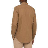 Polo Mens Long Sleeves Plain Linen Shirt In Brown