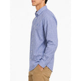 Polo Mens Long Sleeve Micro Print Shirt In Blue