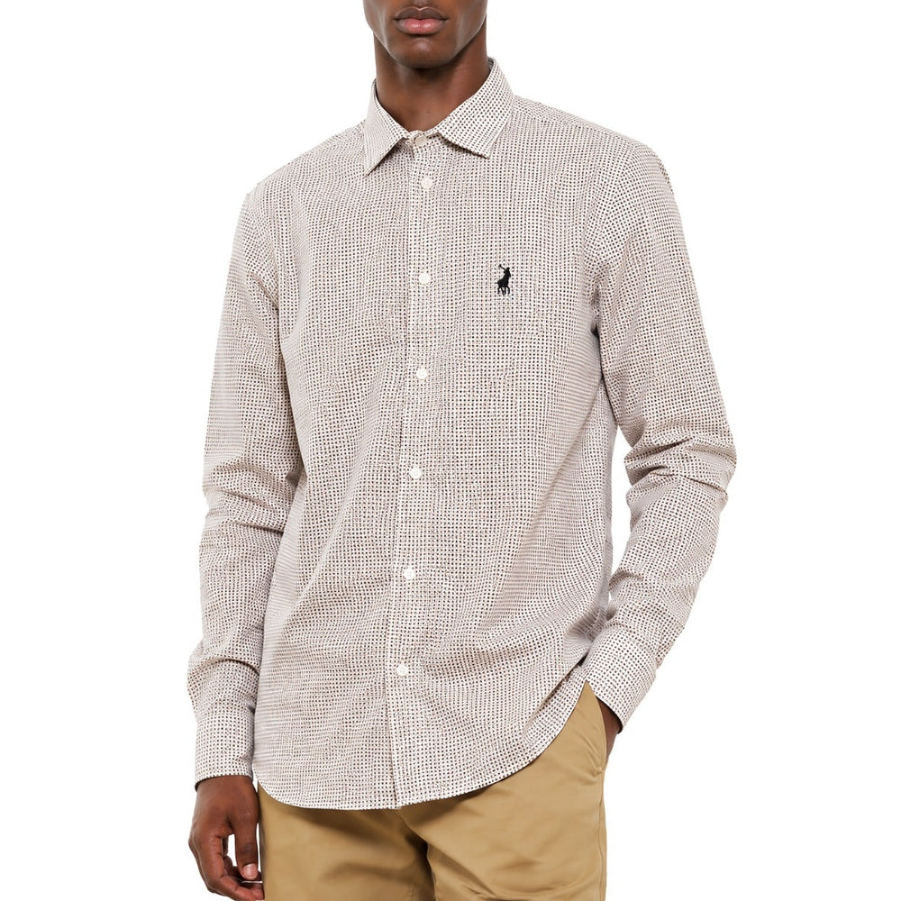 Polo Mens Diamonond Geo Shirt In Stone
