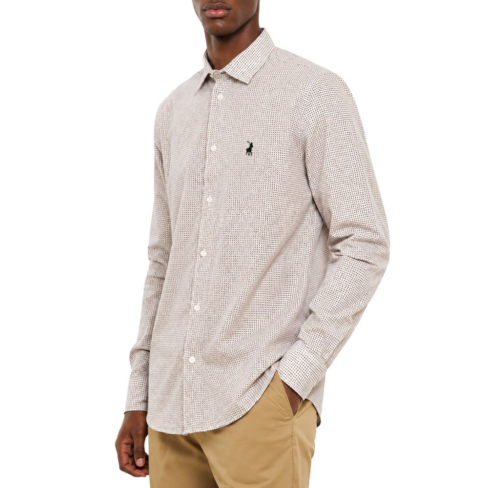 Polo Mens Diamonond Geo Shirt In Stone