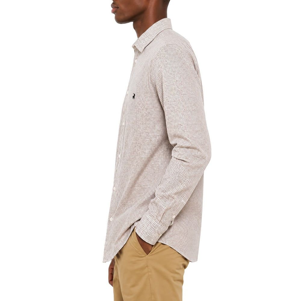 Polo Mens Diamonond Geo Shirt In Stone