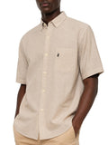 Polo Mens Classic Plain Oxford Short Sleeves Shirt In Stone