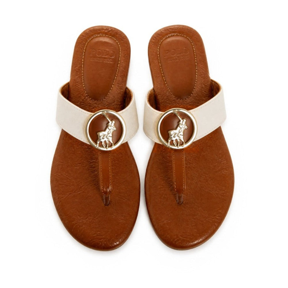 Polo Womens Big Flip Flop Sandals In Tan