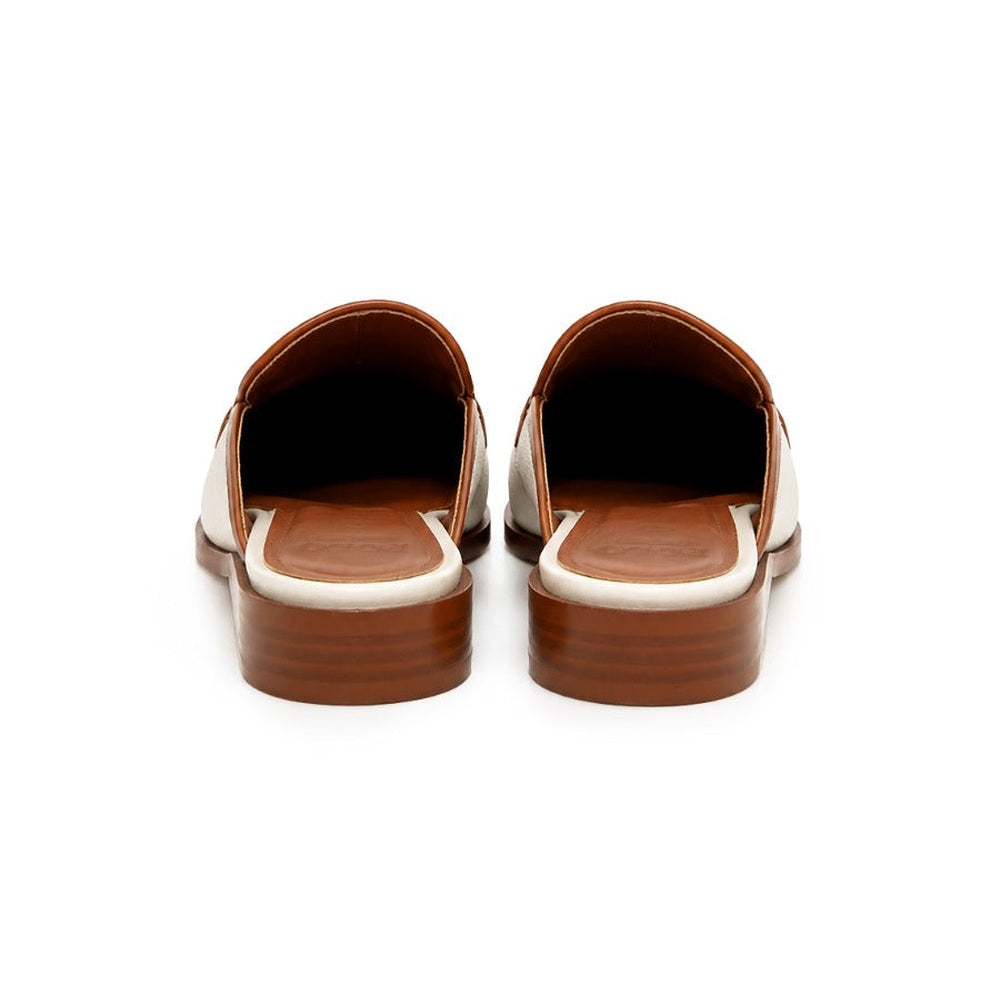 Polo 0078858 Womens Textured Mule Shoes Tan White