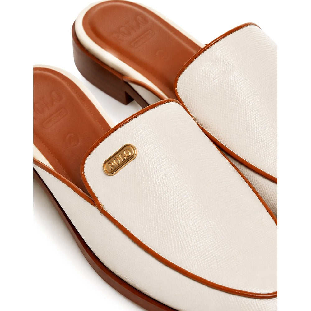 Polo 0078858 Womens Textured Mule Shoes Tan White