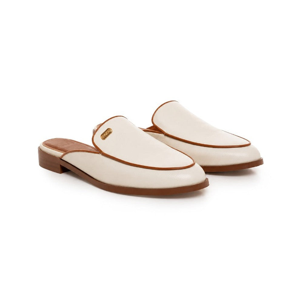 Polo 0078858 Womens Textured Mule Shoes Tan White
