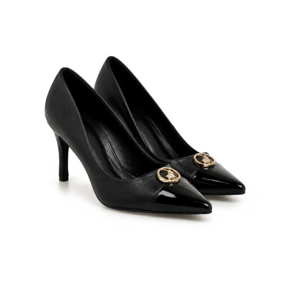 Polo Womens Classic Circle Court Heels In Black