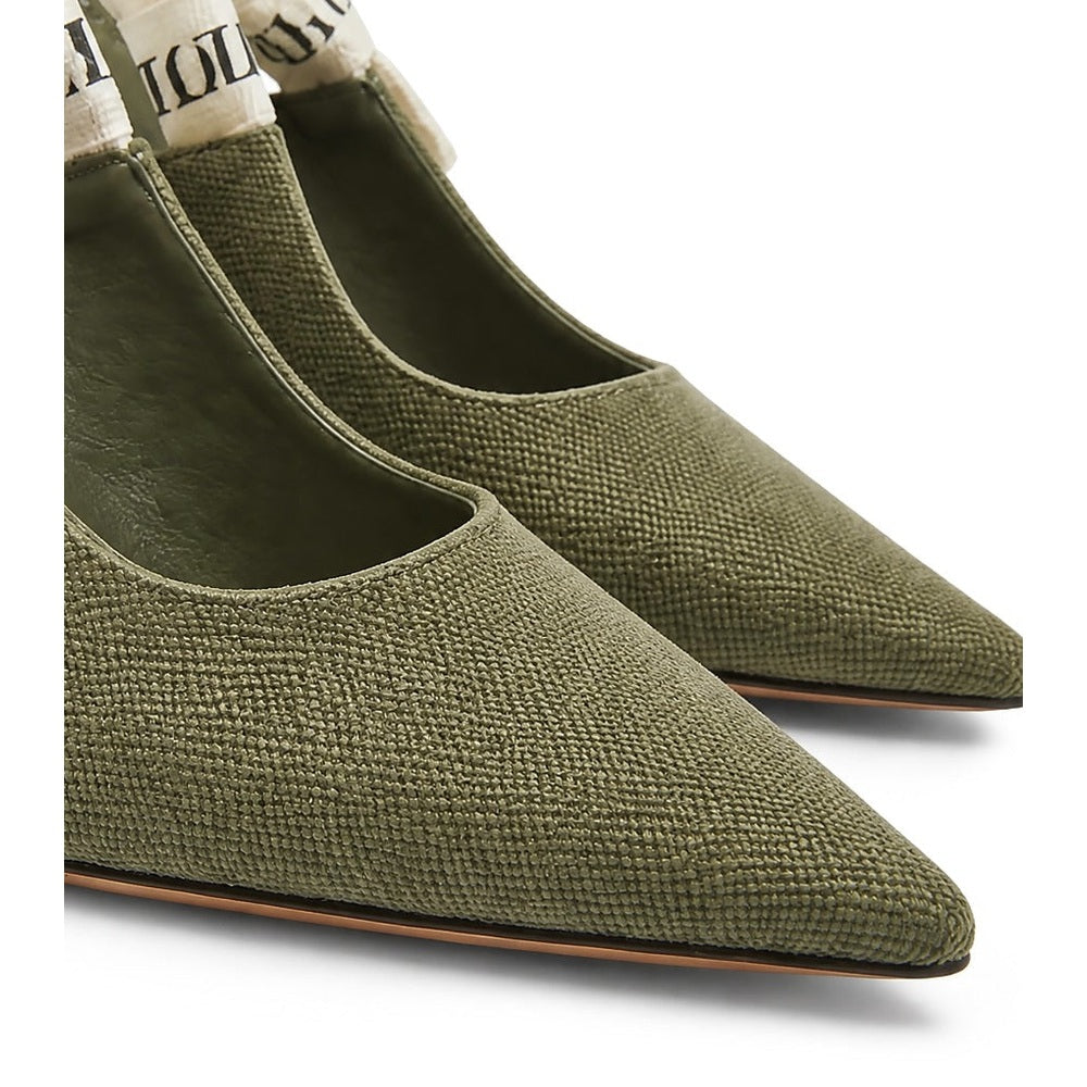 Polo Ladies Tape Slingback Heels In Olive