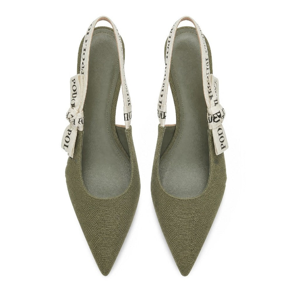 Polo Ladies Tape Slingback Heels In Olive