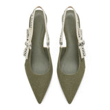 Polo Ladies Tape Slingback Heels In Olive