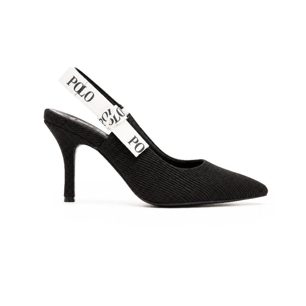 Polo Womens Tape Slingback Heels In Black