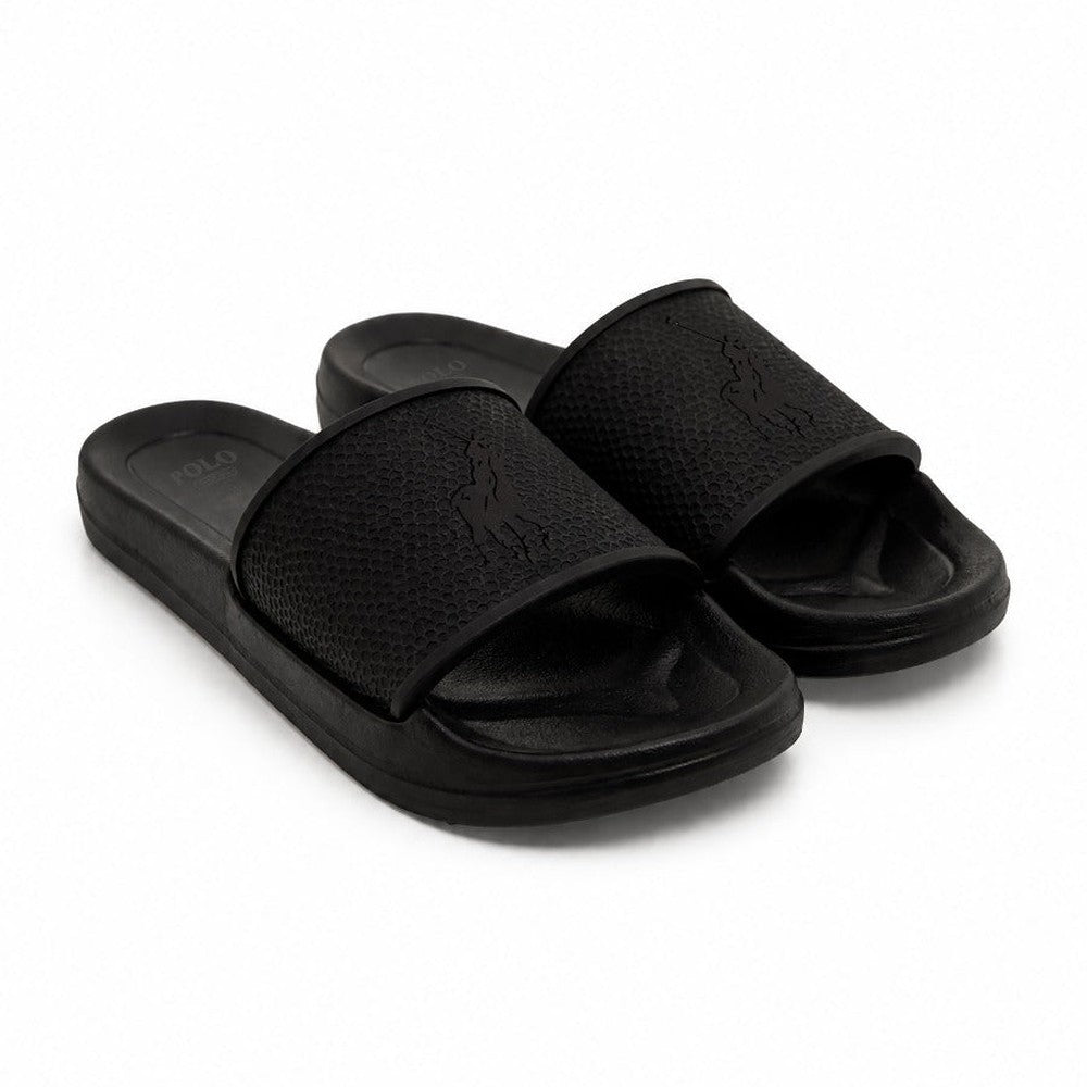 Polo Boys Pony Moulded Pool Sandals In Black