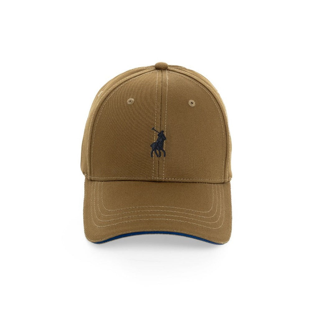Polo Mens 6 Panel Structured Peak Cap In Khaki