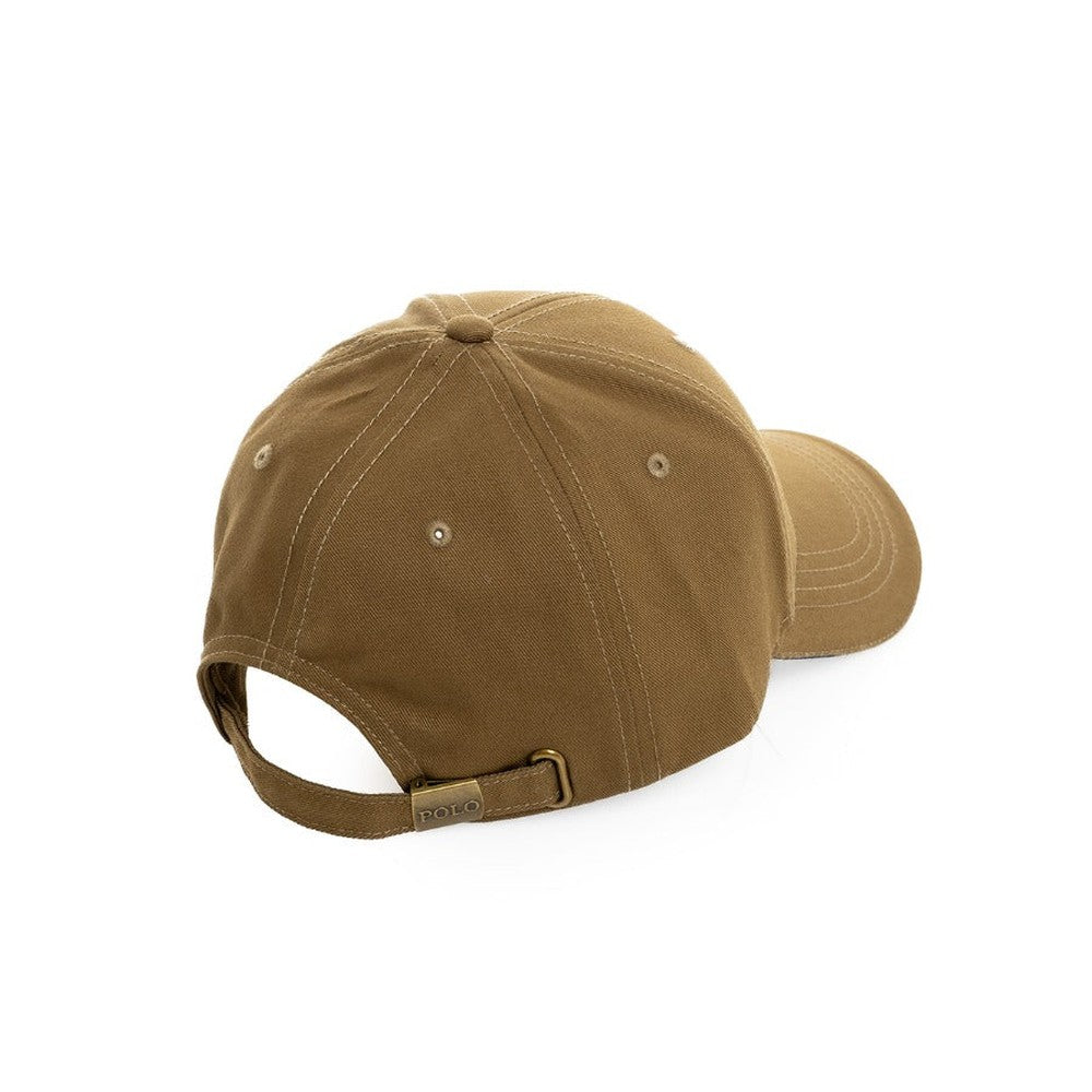 Polo Mens 6 Panel Structured Peak Cap In Khaki