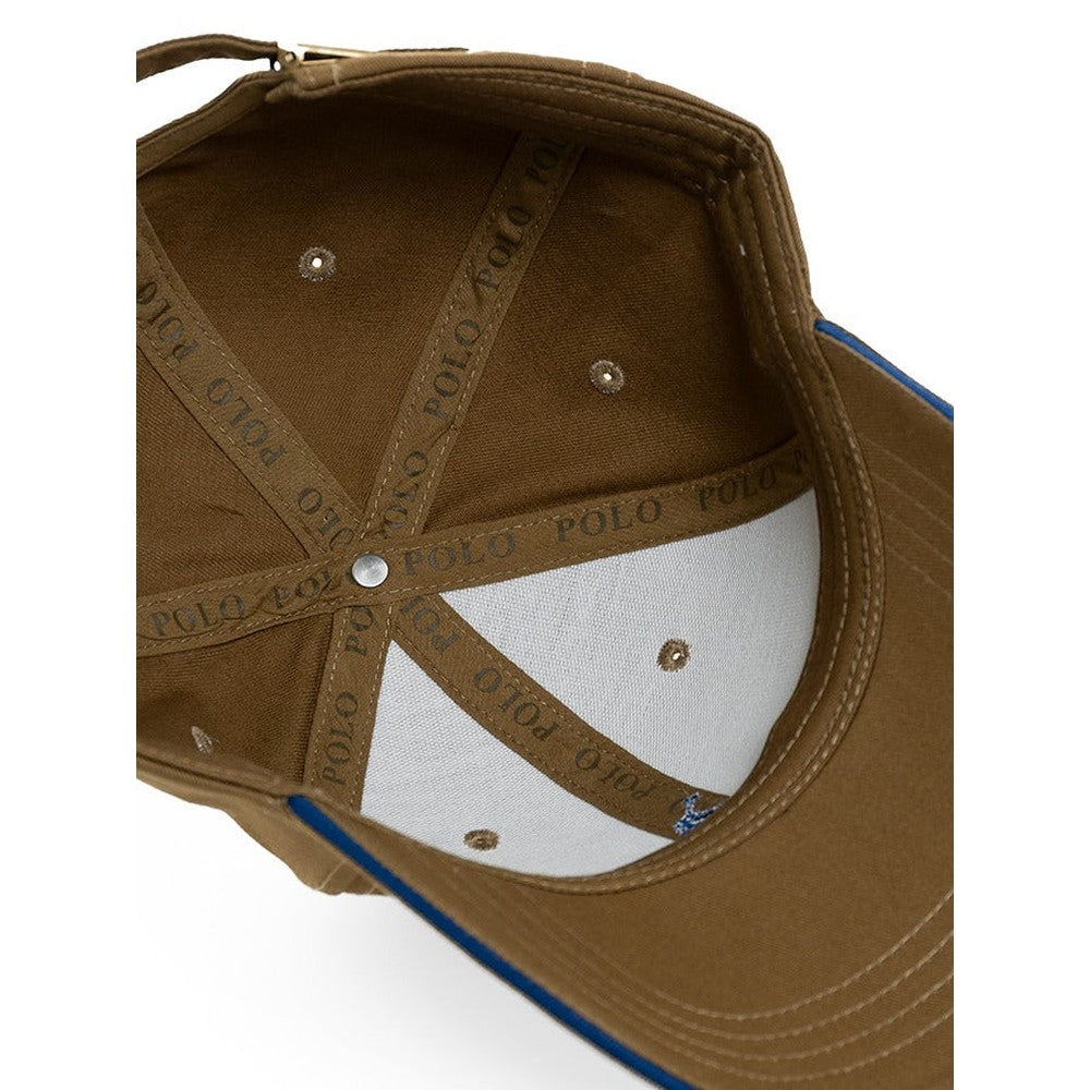 Polo Mens 6 Panel Structured Peak Cap In Khaki