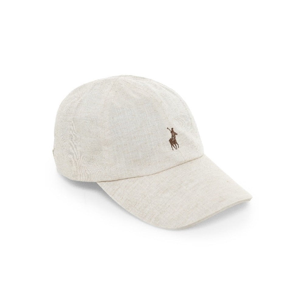 Polo Mens 6 Panel Linen Peak Cap In Stone