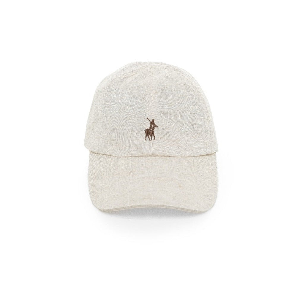 Polo Mens 6 Panel Linen Peak Cap In Stone