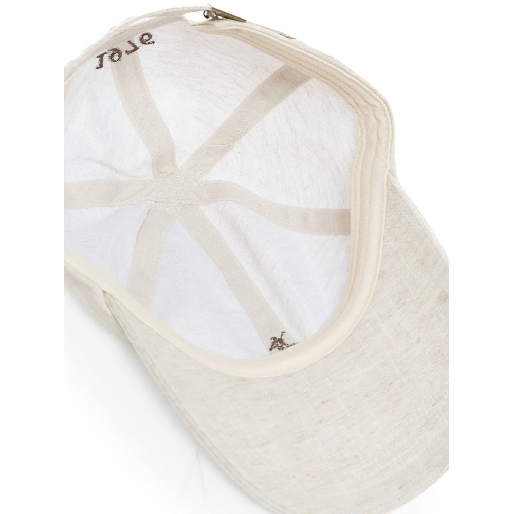 Polo Mens 6 Panel Linen Peak Cap In Stone