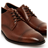 Polo Mens Gibson Leather Formal Toe Cap Lace Up Shoes In Tan