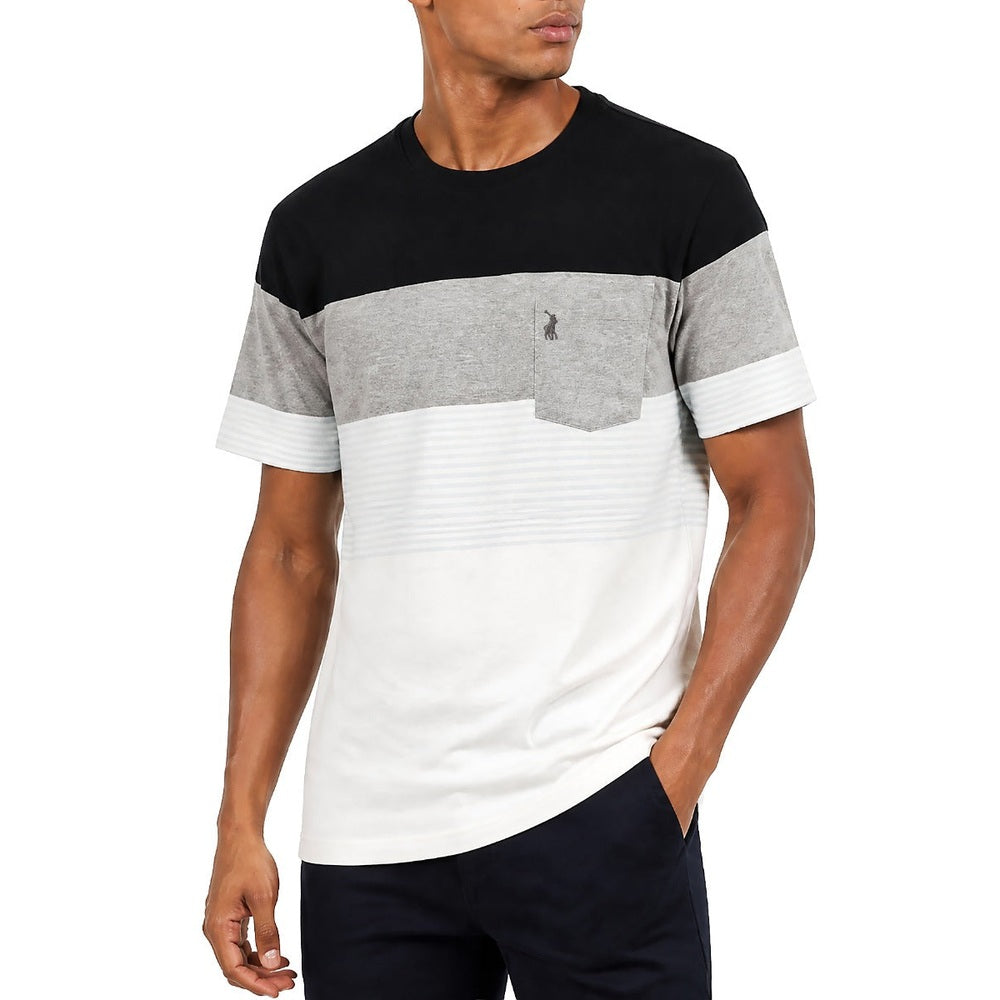 Polo Mens Crewneck Striped Pocket T-Shirt In Blue