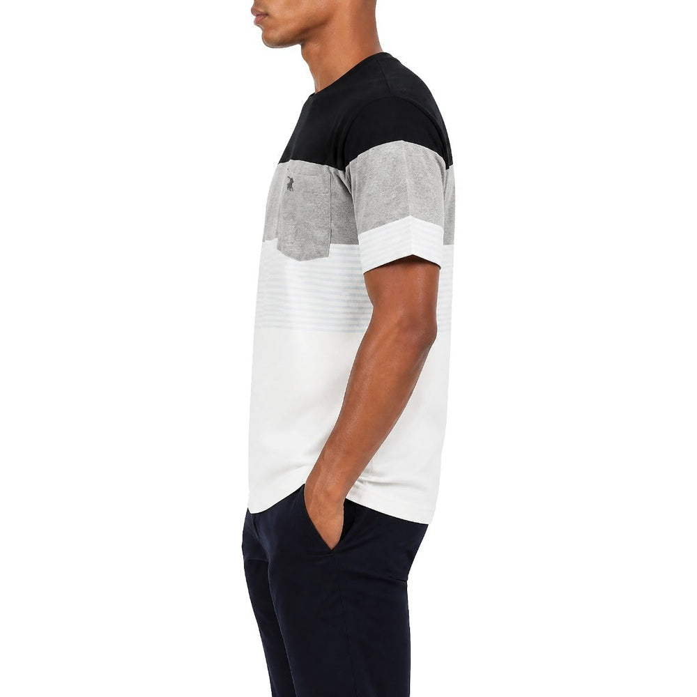 Polo Mens Crewneck Striped Pocket T-Shirt In Blue