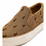Polo Womens Jacquard Platform Slip-On Shoes In Stone