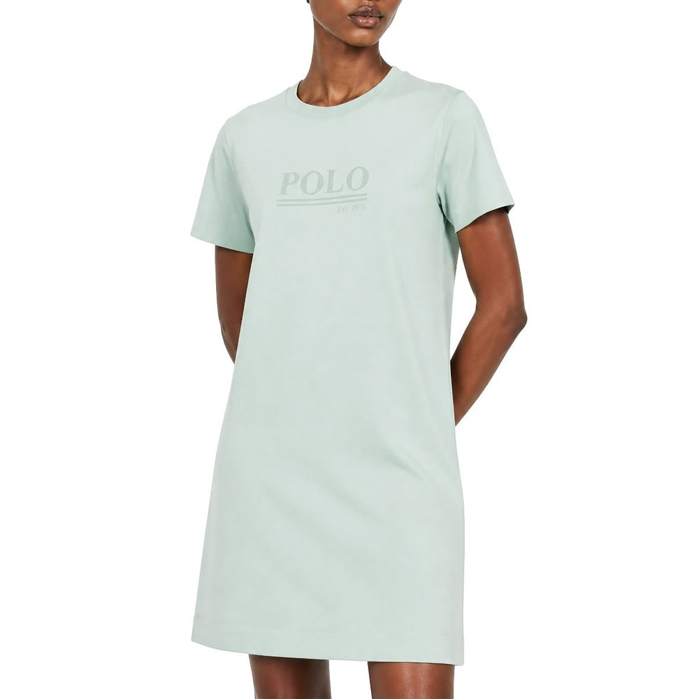 Polo Womens Nandi Short Sleeves T-Shirt Dress In Mint