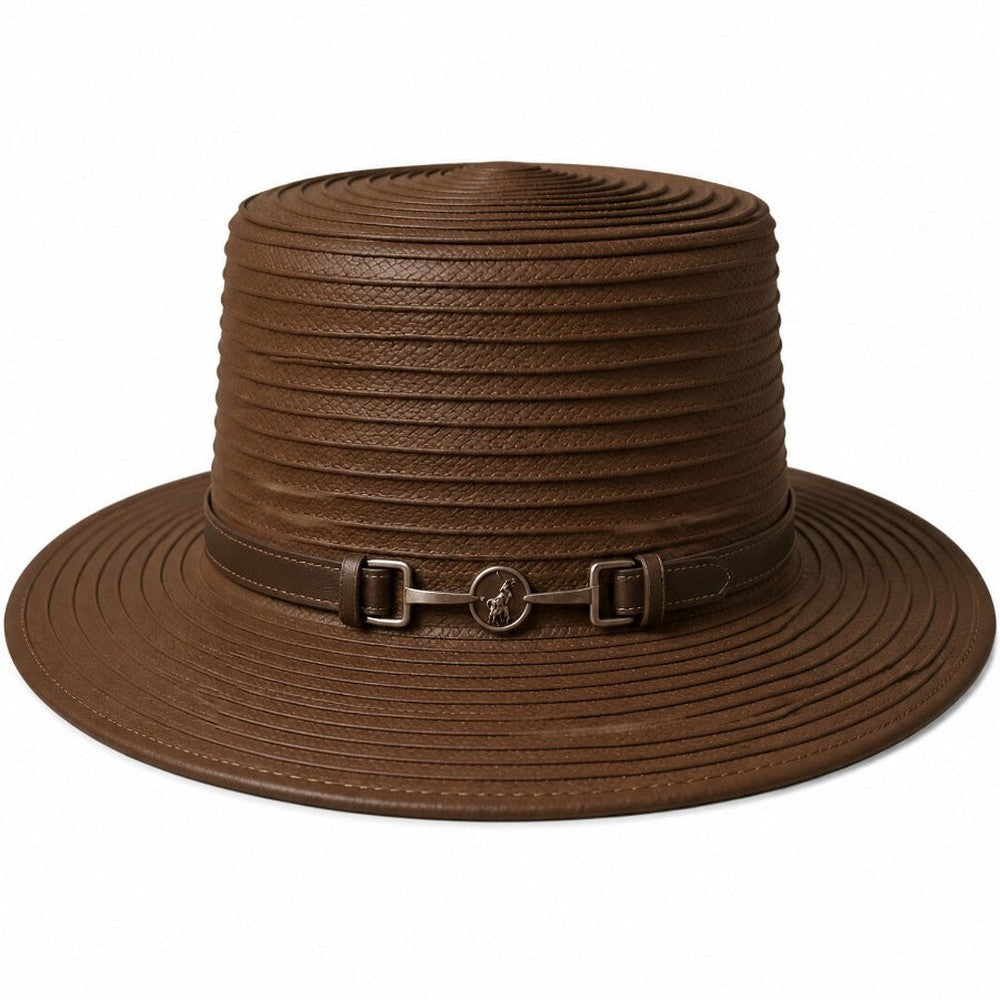 Polo Womens Straw Bucket Hat In Brown