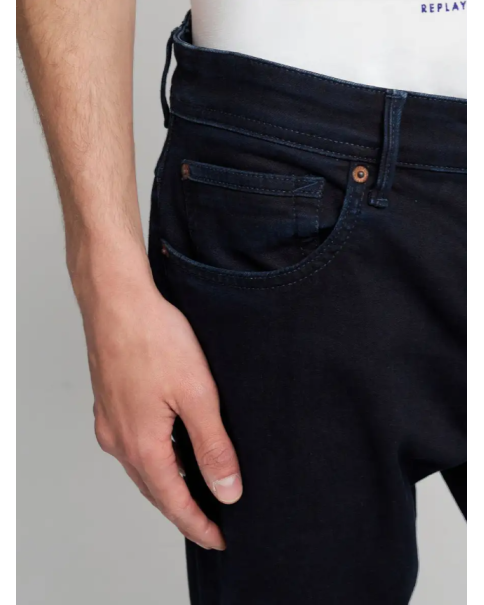 Replay Mens Willibi Regular Slim Fit Jean In Dark Navy