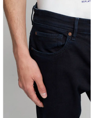 Replay Mens Willibi Regular Slim Fit Jean In Dark Navy