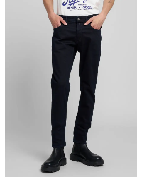 Replay Mens Willibi Regular Slim Fit Jean In Dark Navy