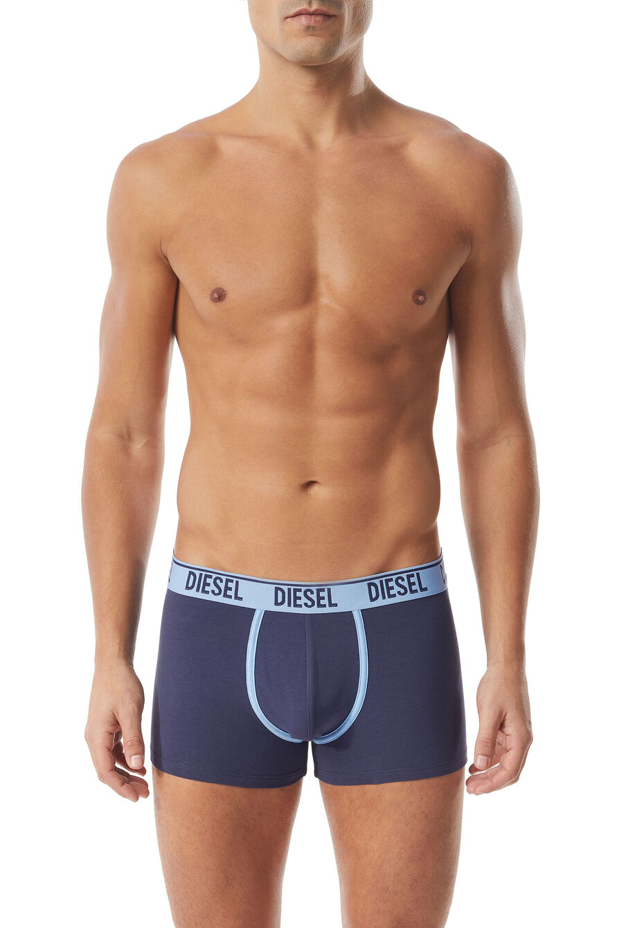 Diesel Mens M-Umbx Damie 2 Pack Boxer Long Shorts in Blue Multi