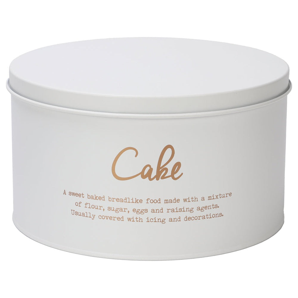 Regent Kitchen Cake Tin In White & Gold