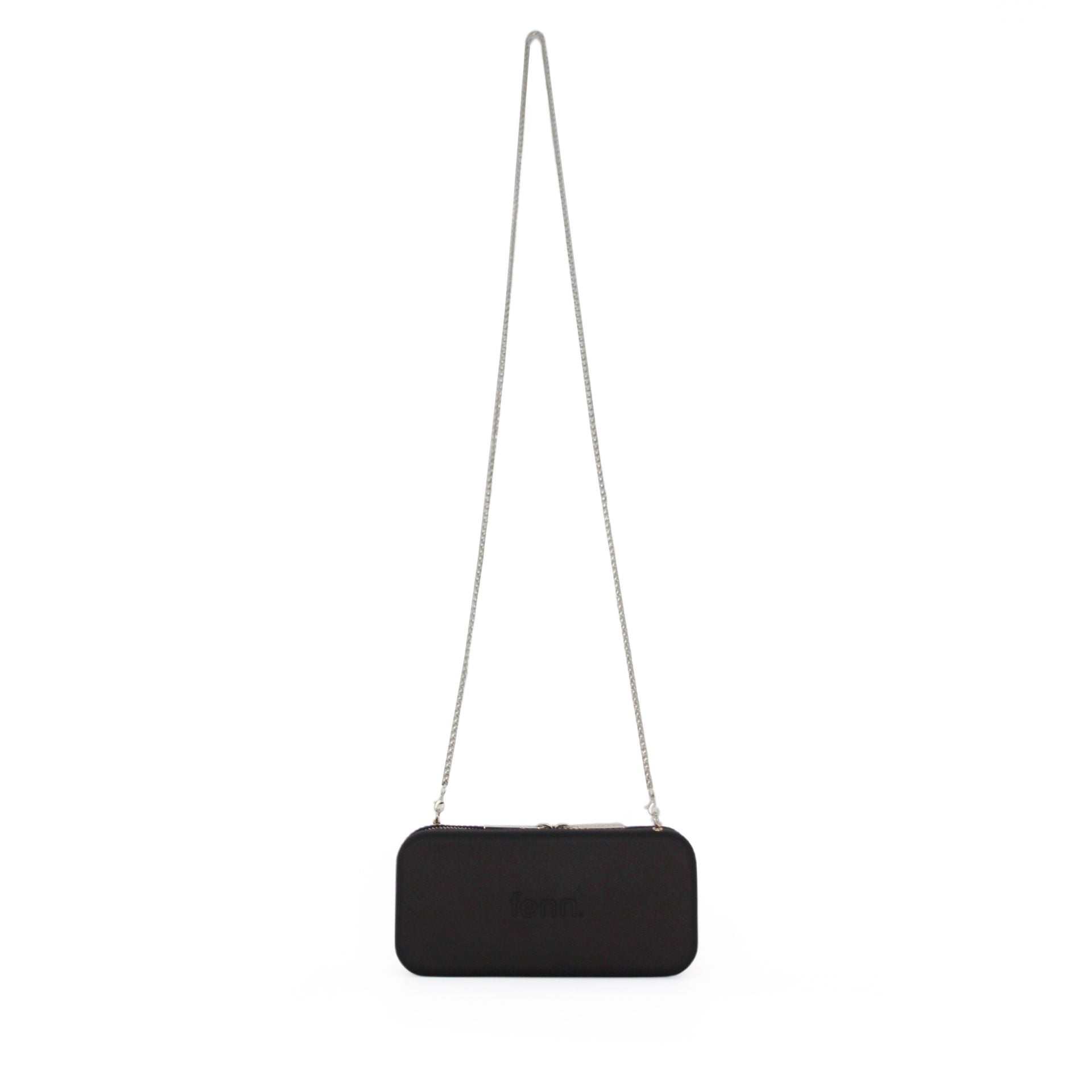 Fenn Silver Zip Purse In Black