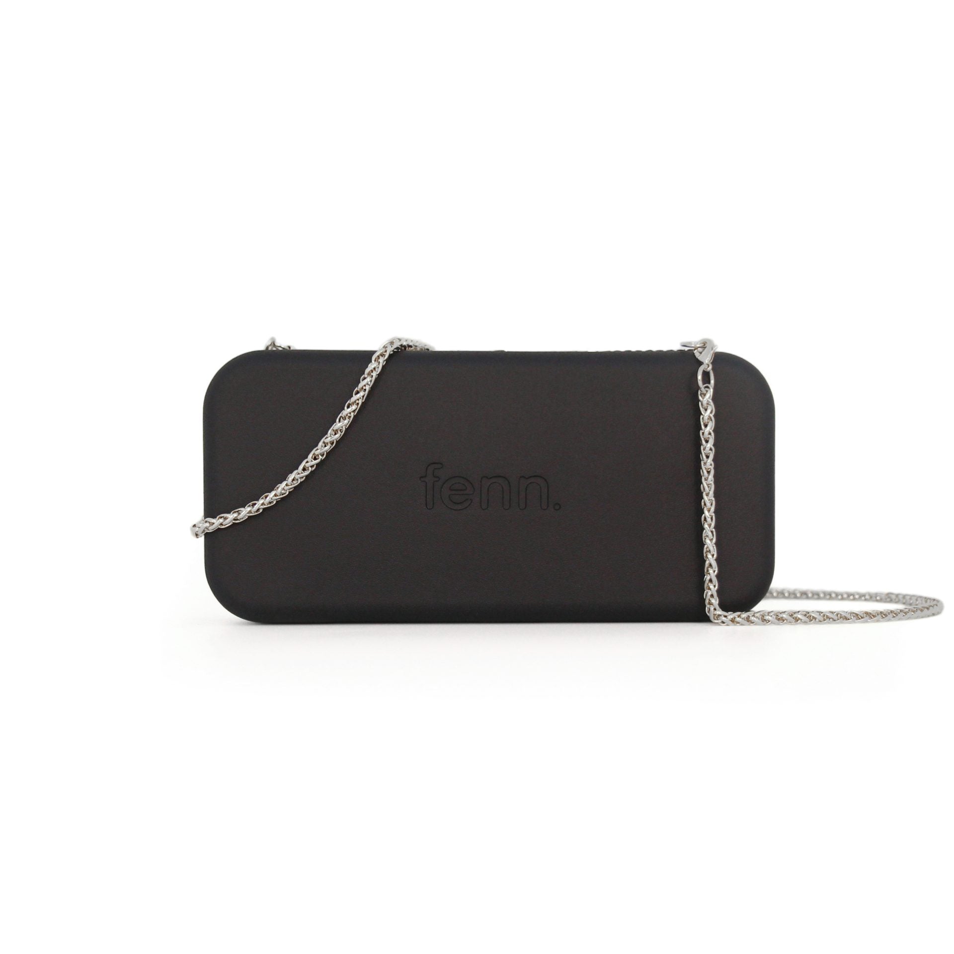 Fenn Silver Zip Purse In Black