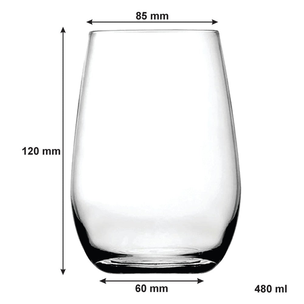 Consol Bordeaux Stemless Set Of 4 Wine Glasses