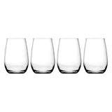 Consol Bordeaux Stemless Set Of 4 Wine Glasses