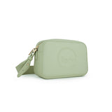 Fenn Gold Zip Crossbody Bag In Pastel Green